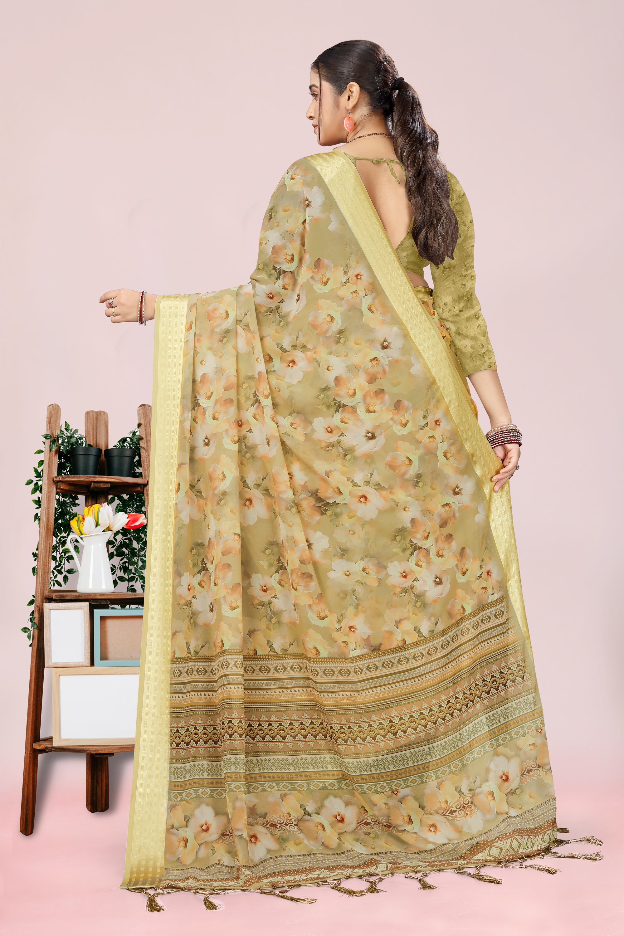Nithi Mustard Weightless Saree