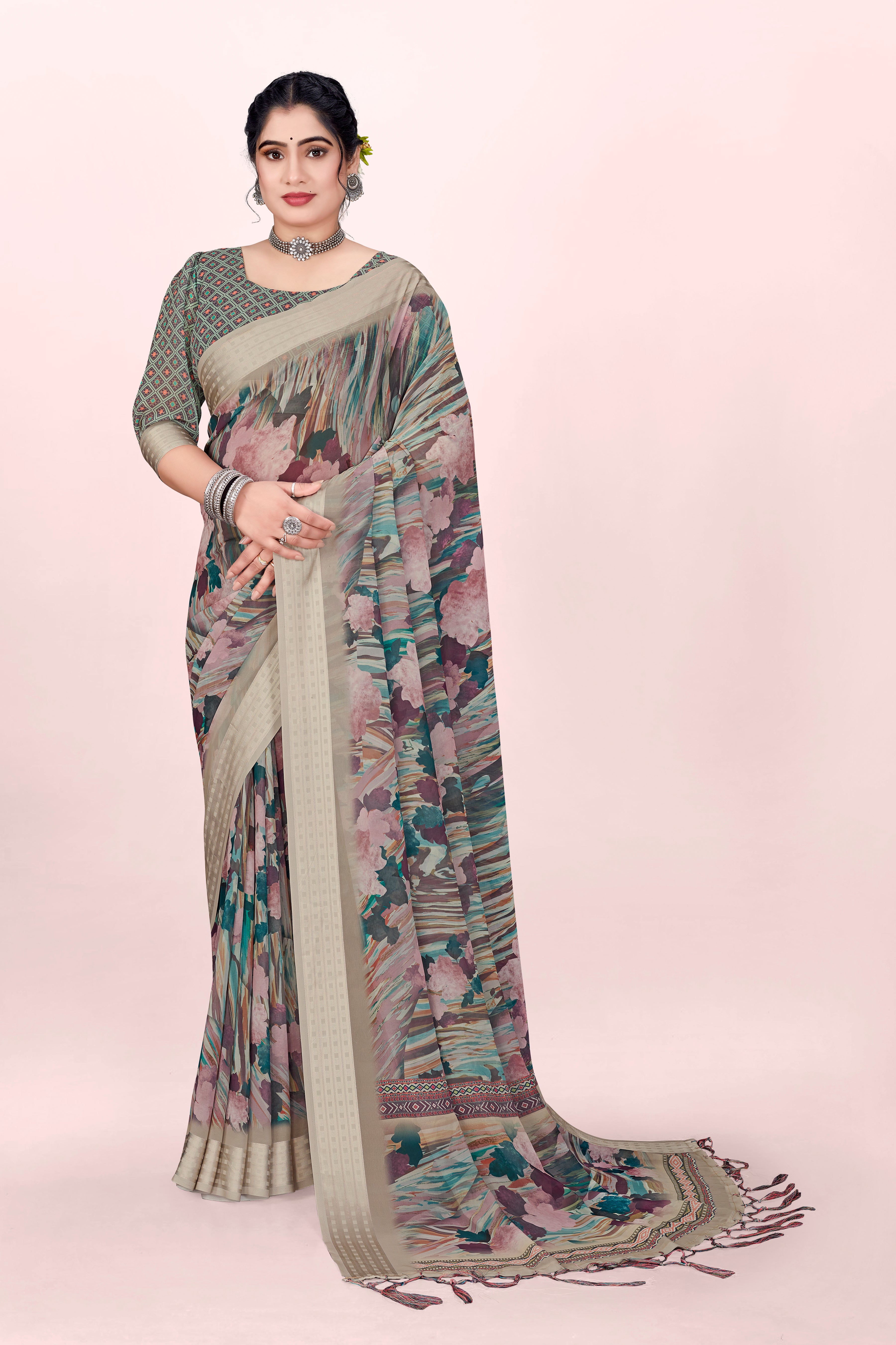 Golden Brown Weightless Nithi Saree