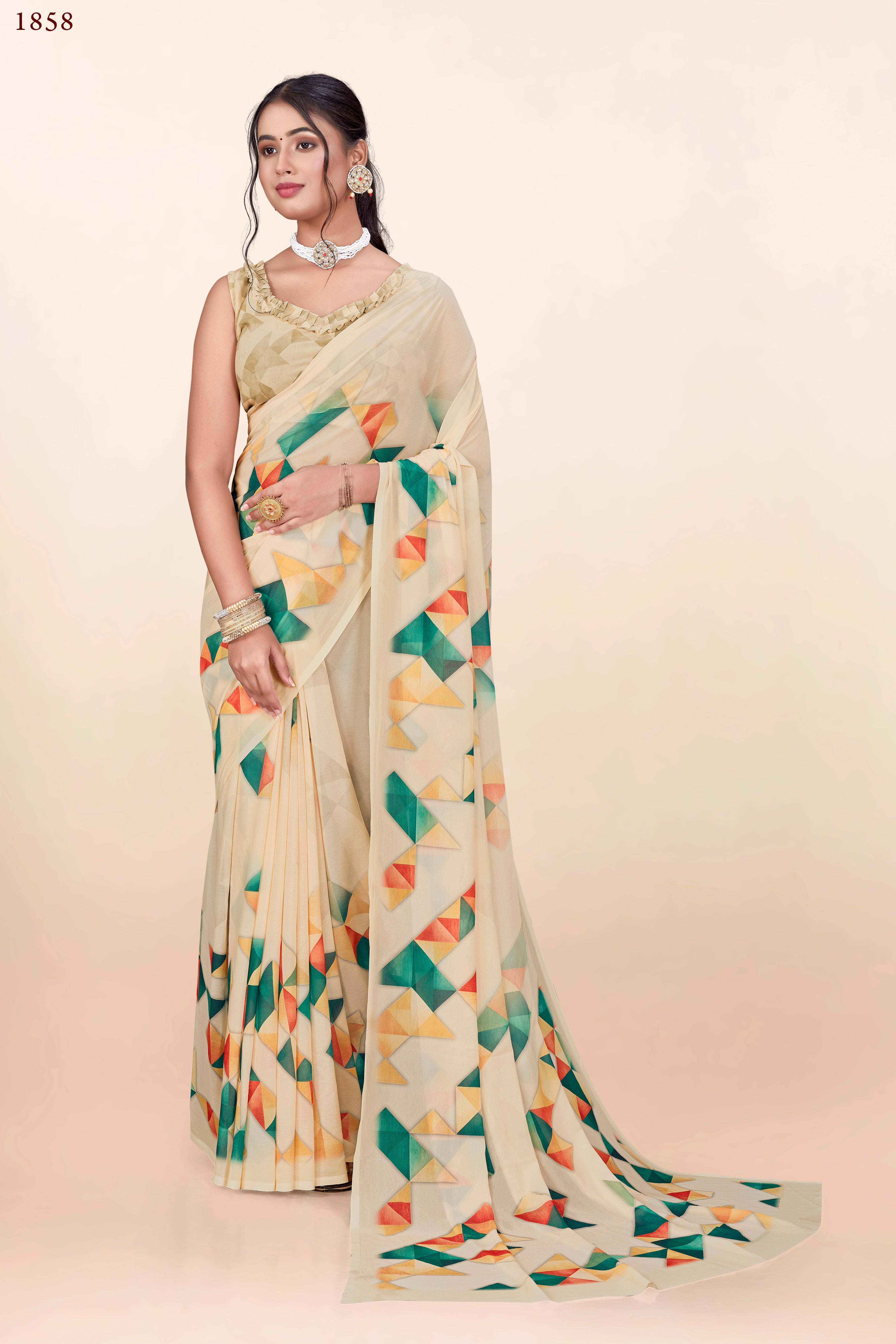 Biscotti Yellow Weightless Milli Saree