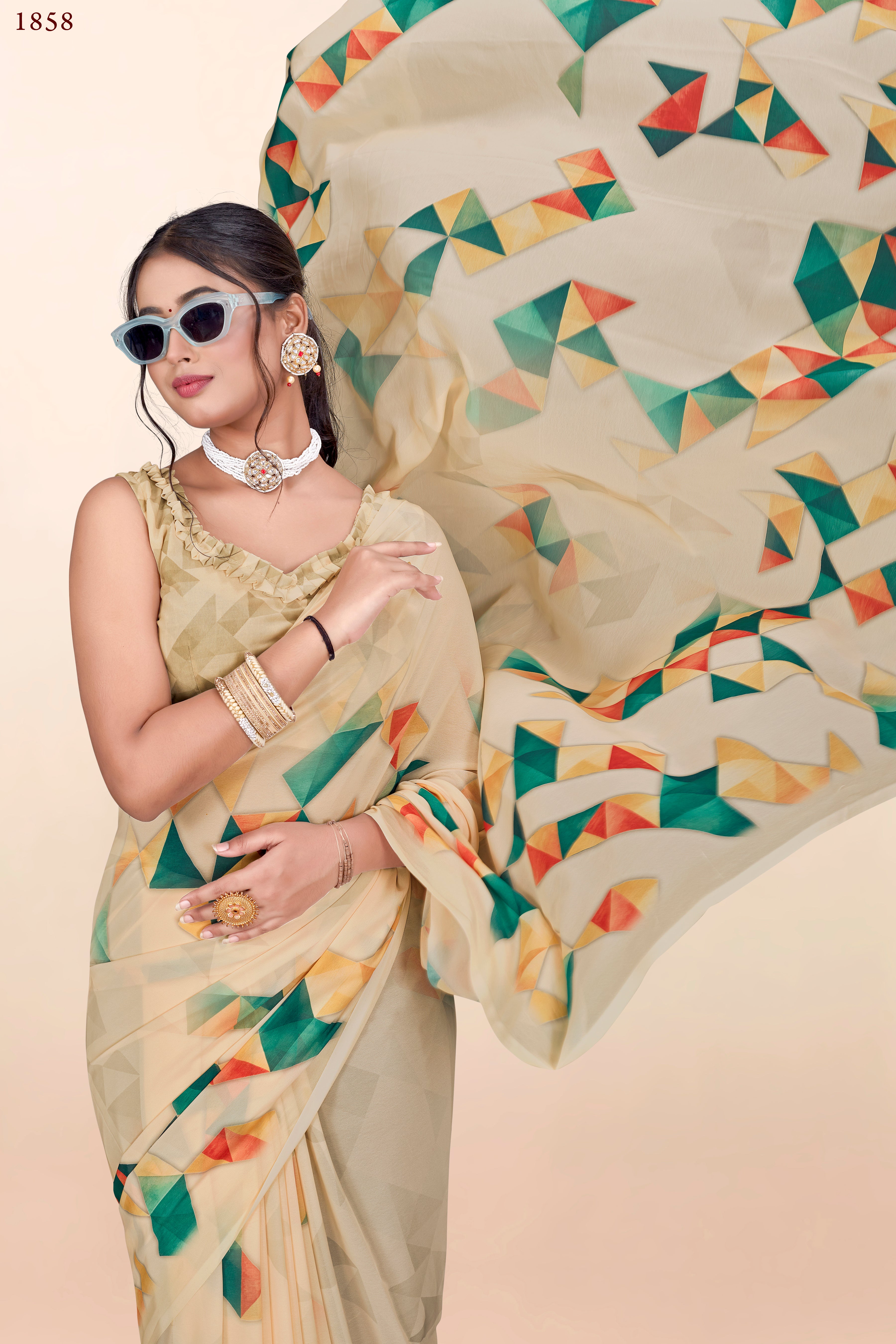Biscotti Yellow Weightless Milli Saree