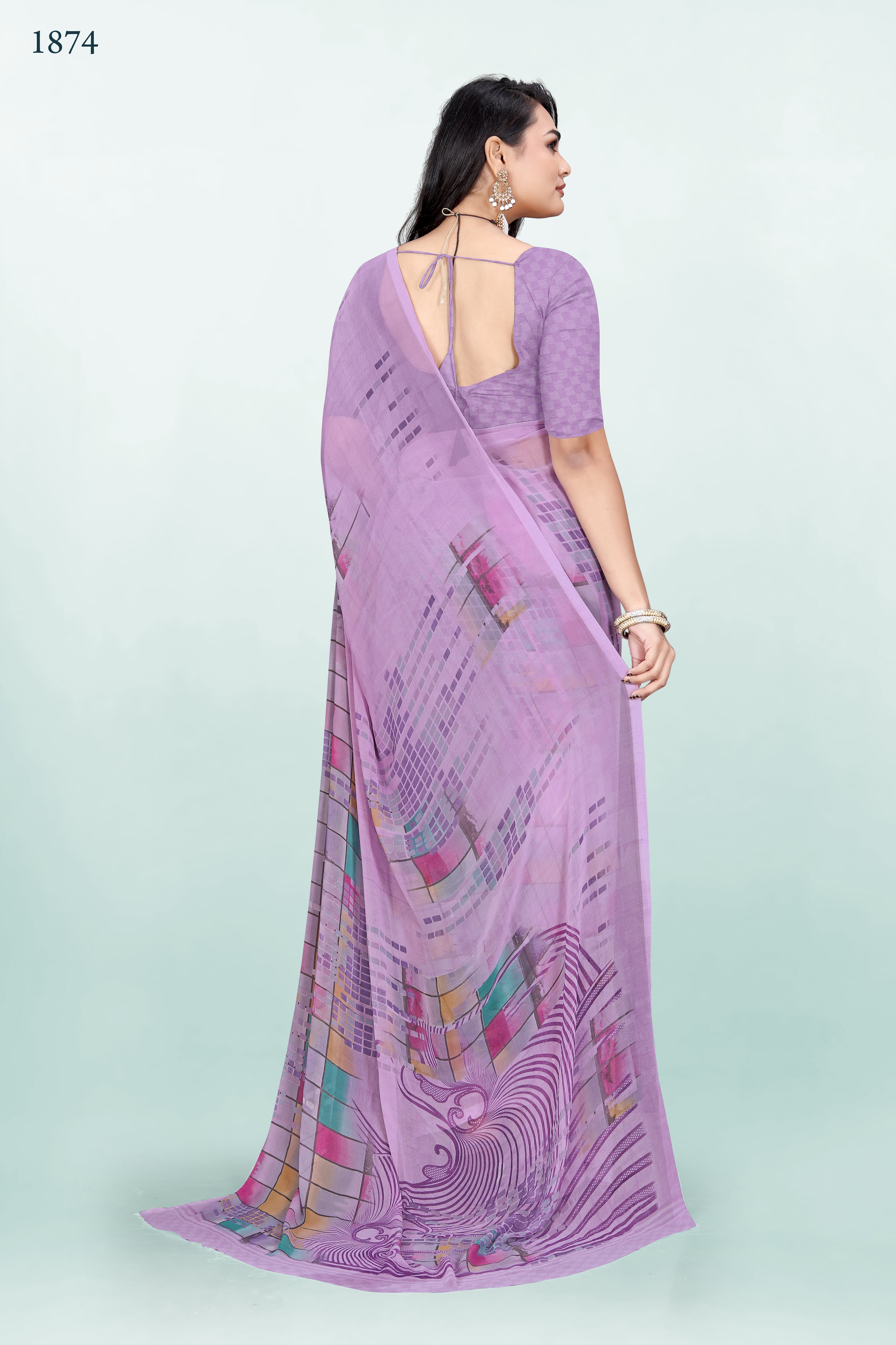 Lavender Srishti Georgette Saree