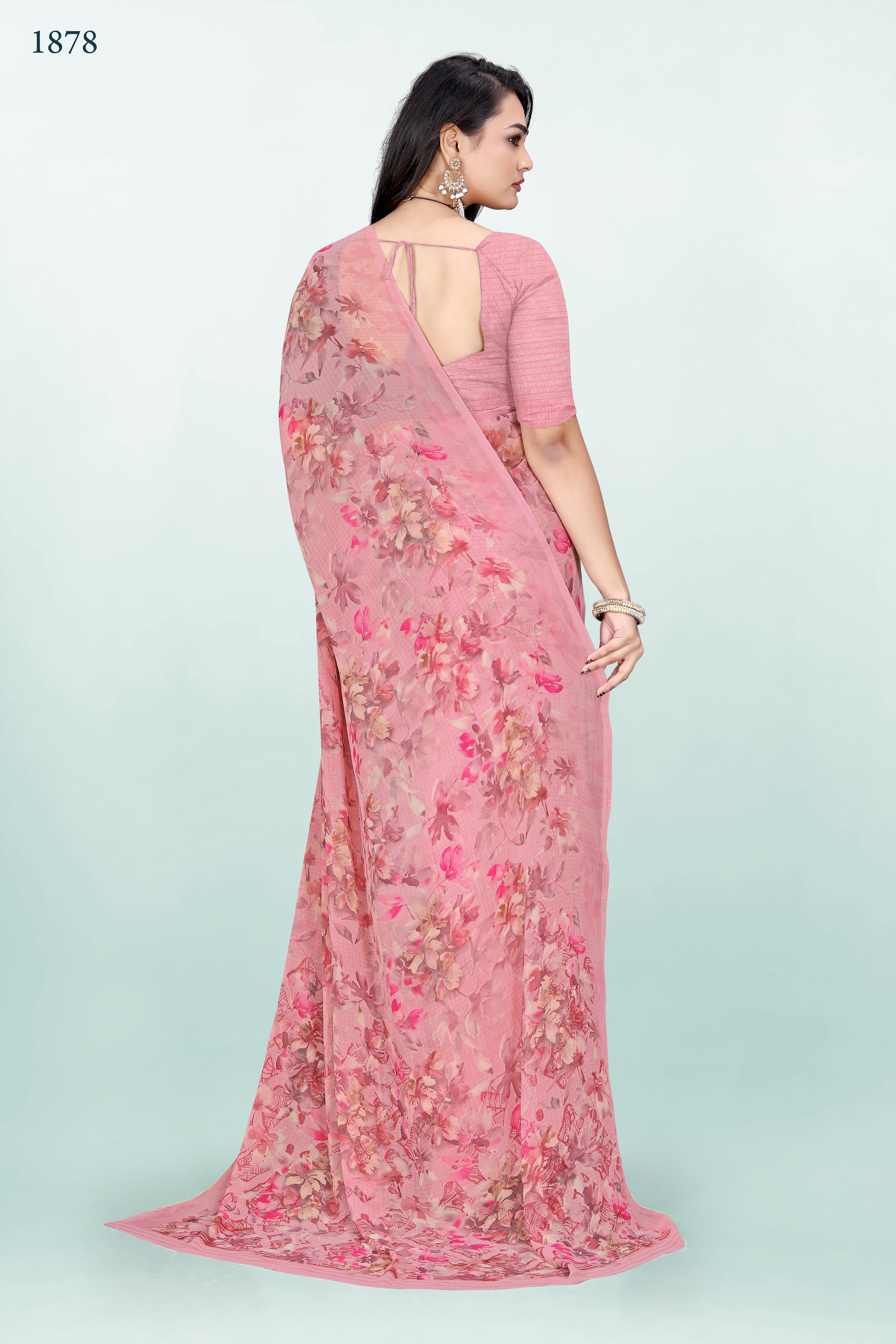 Light baby Floral Srishti Georgette Saree