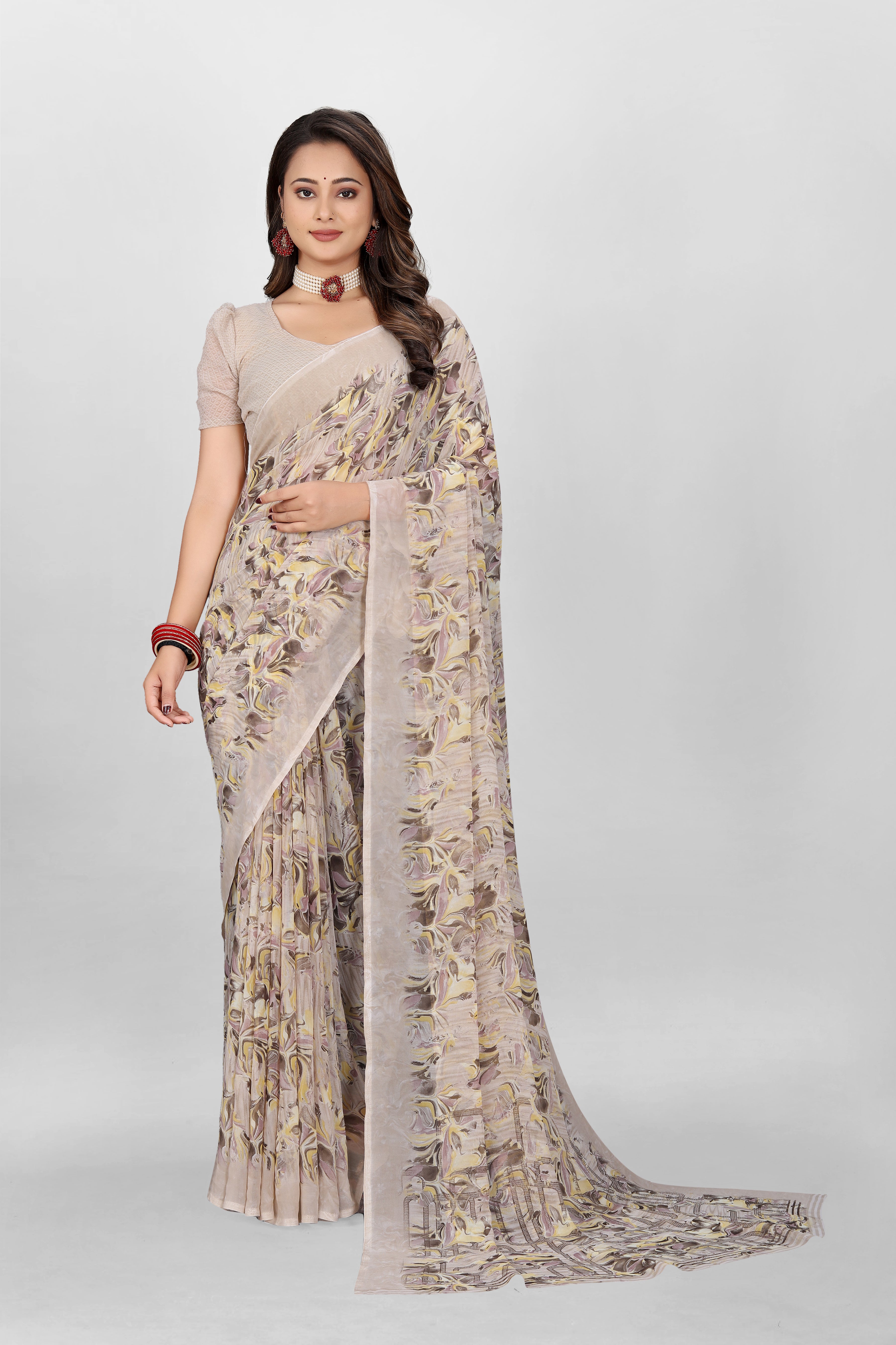 Chikoo Srishti Georgette Saree