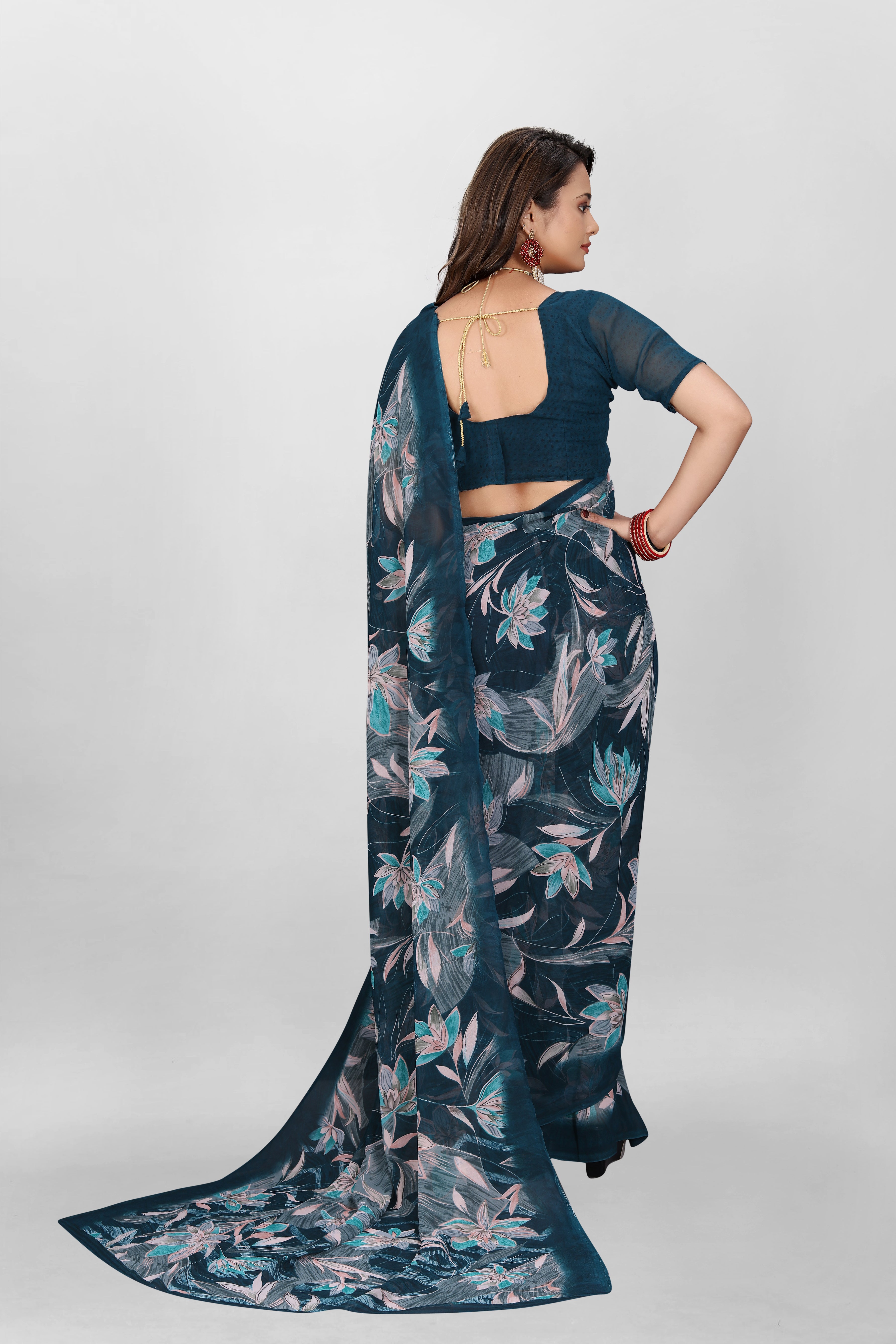 Classic Blue Srishti Georgette Saree