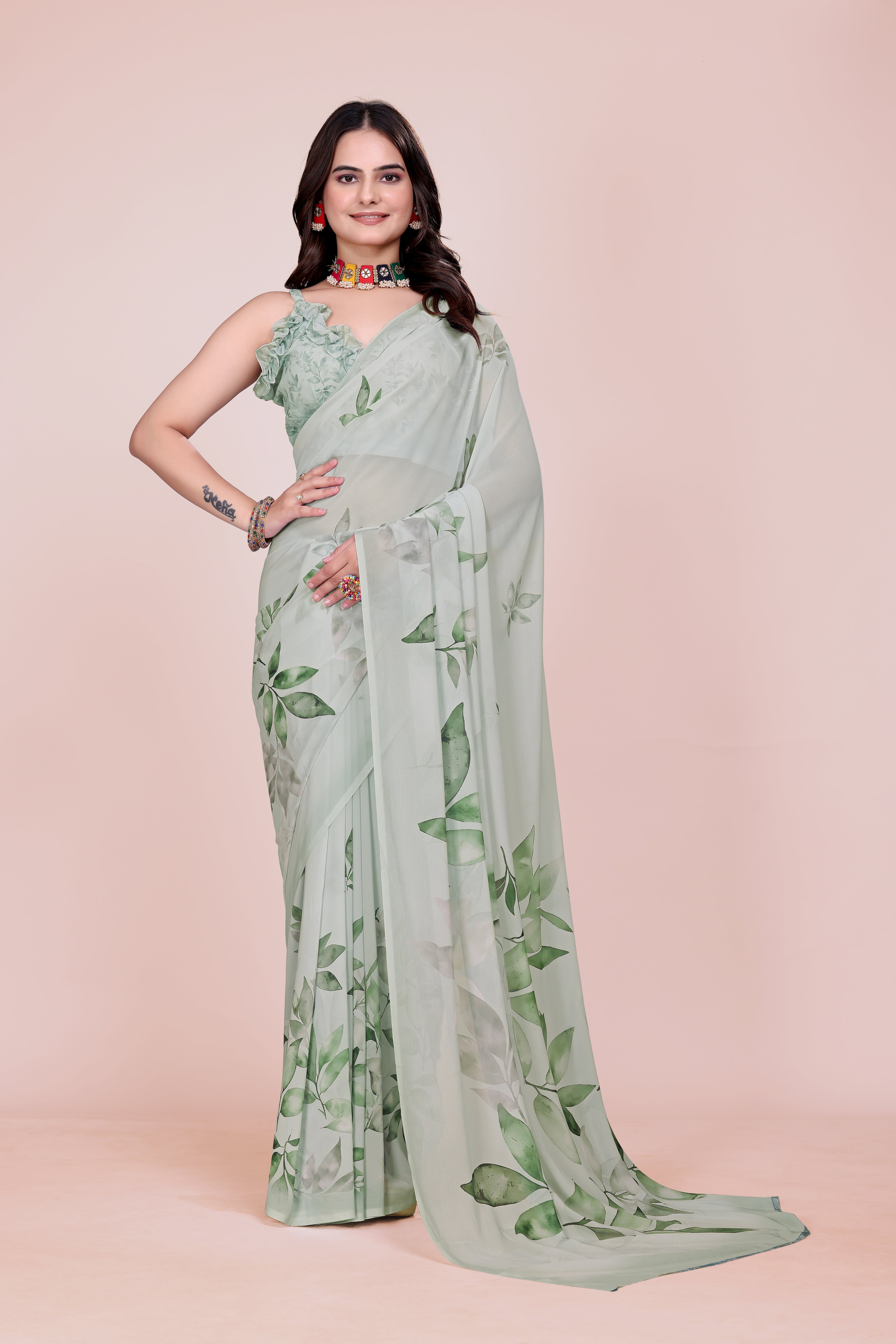 Glacial Green Weightless Milli Saree