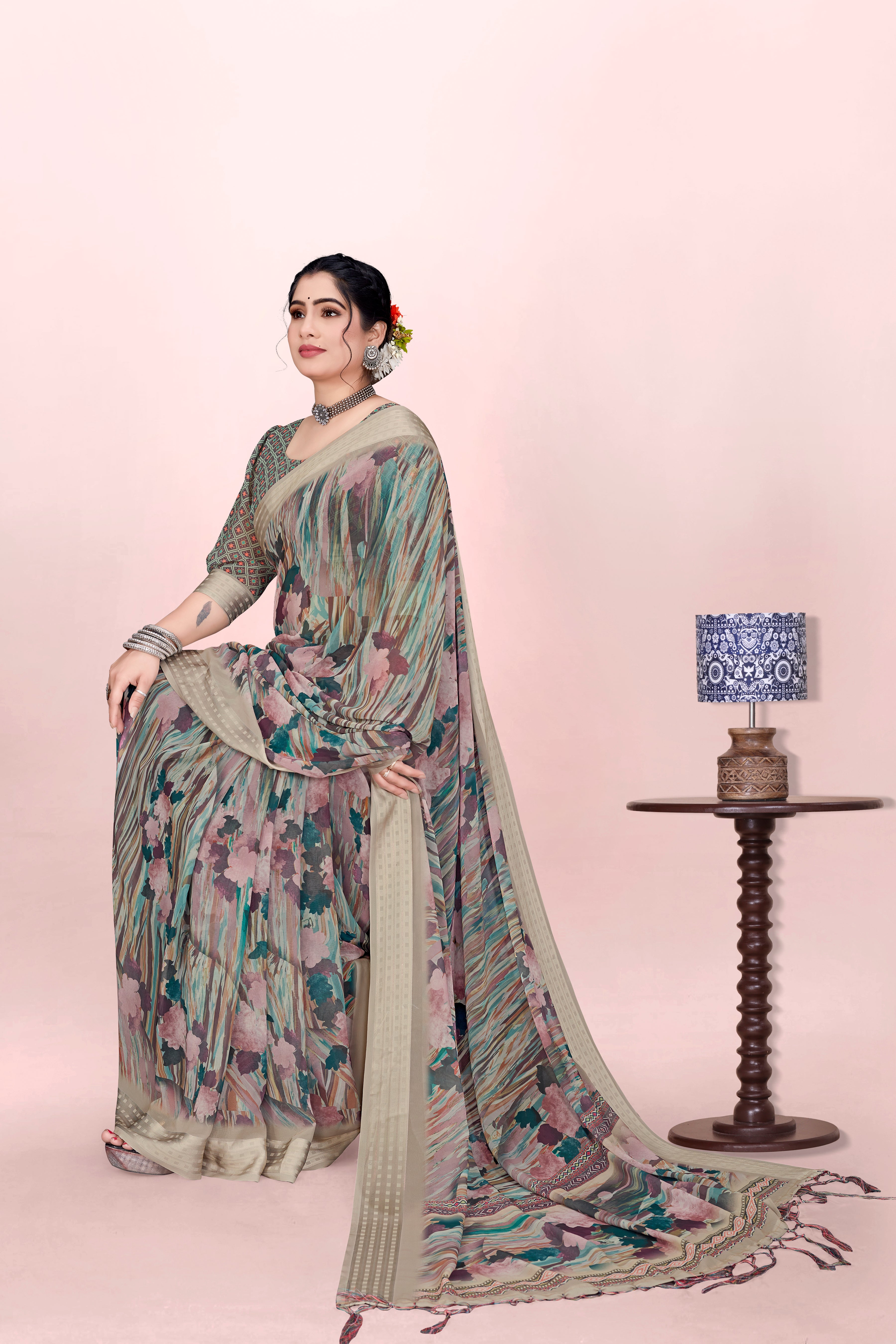 Golden Brown Weightless Nithi Saree