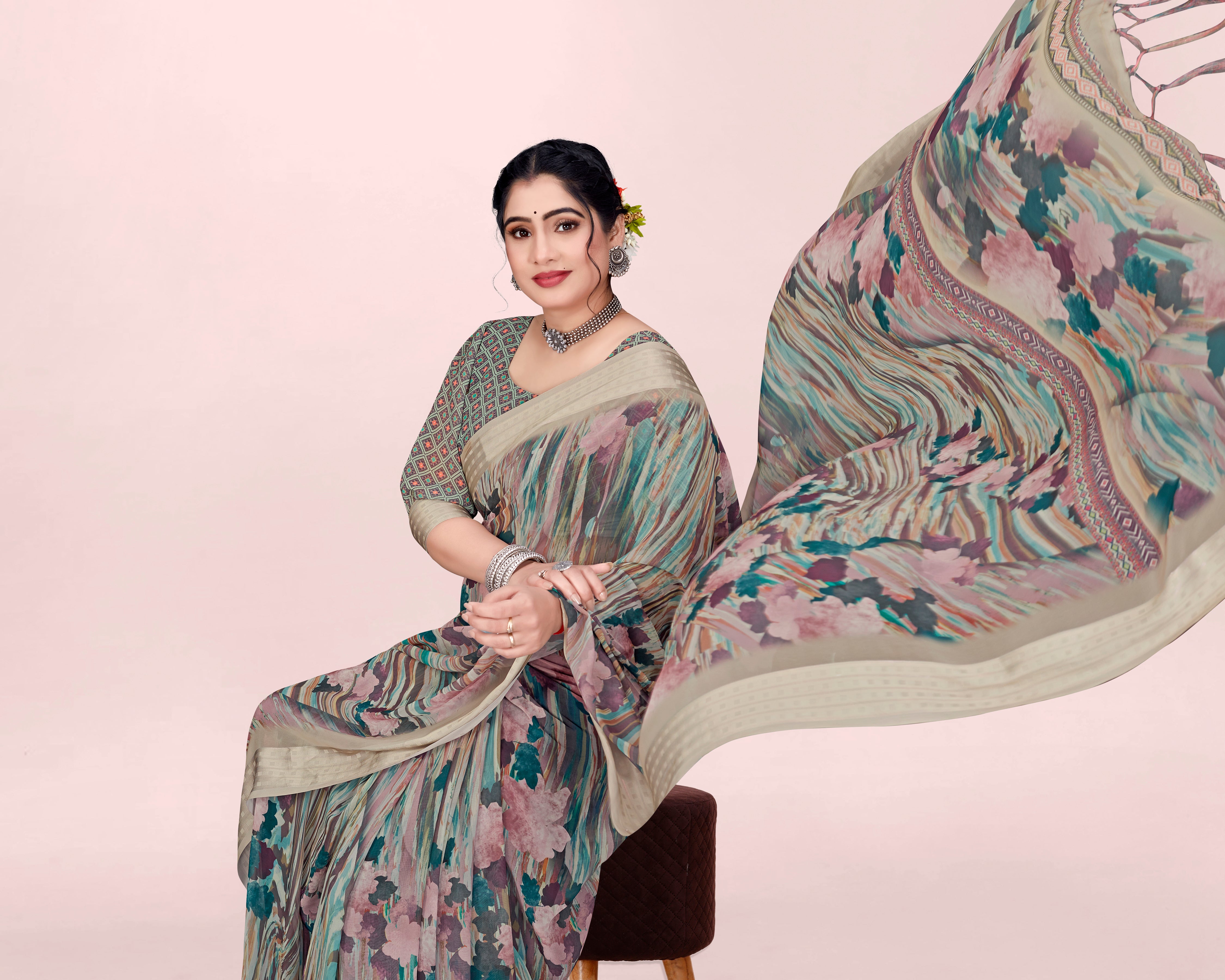Golden Brown Weightless Nithi Saree
