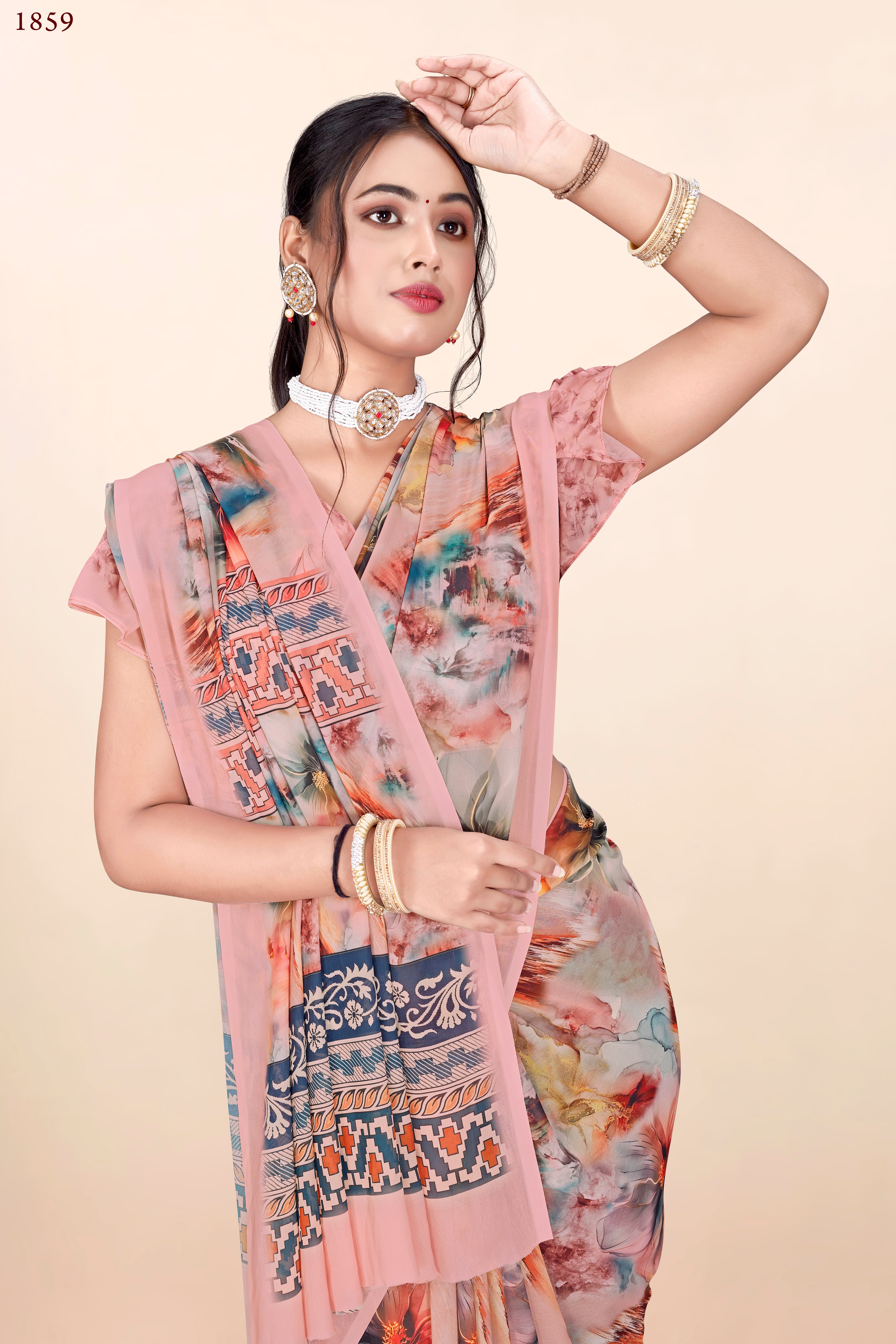 Pink Floral  Weightless Milli Saree