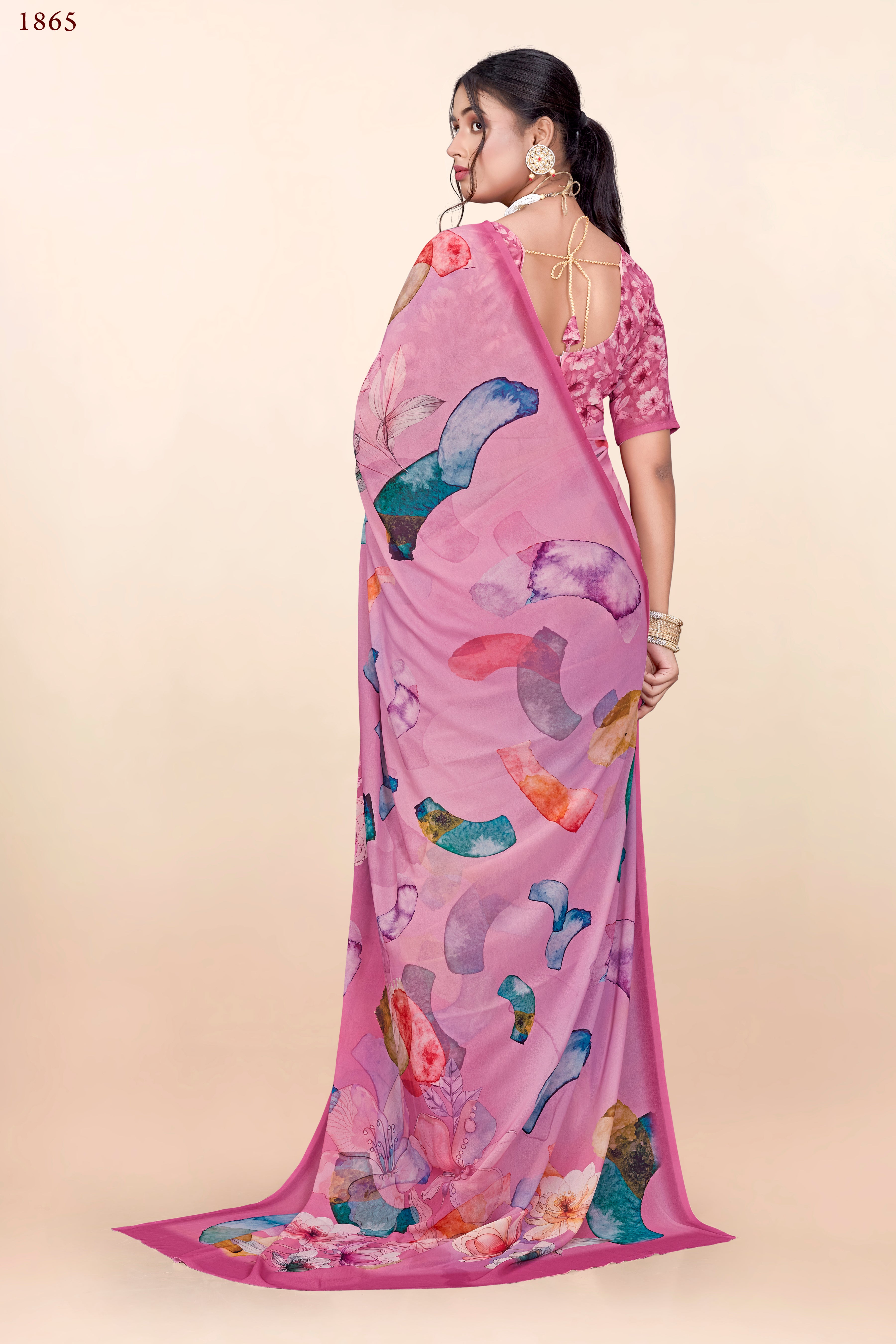 Shaded Pink Weightless Milli Saree