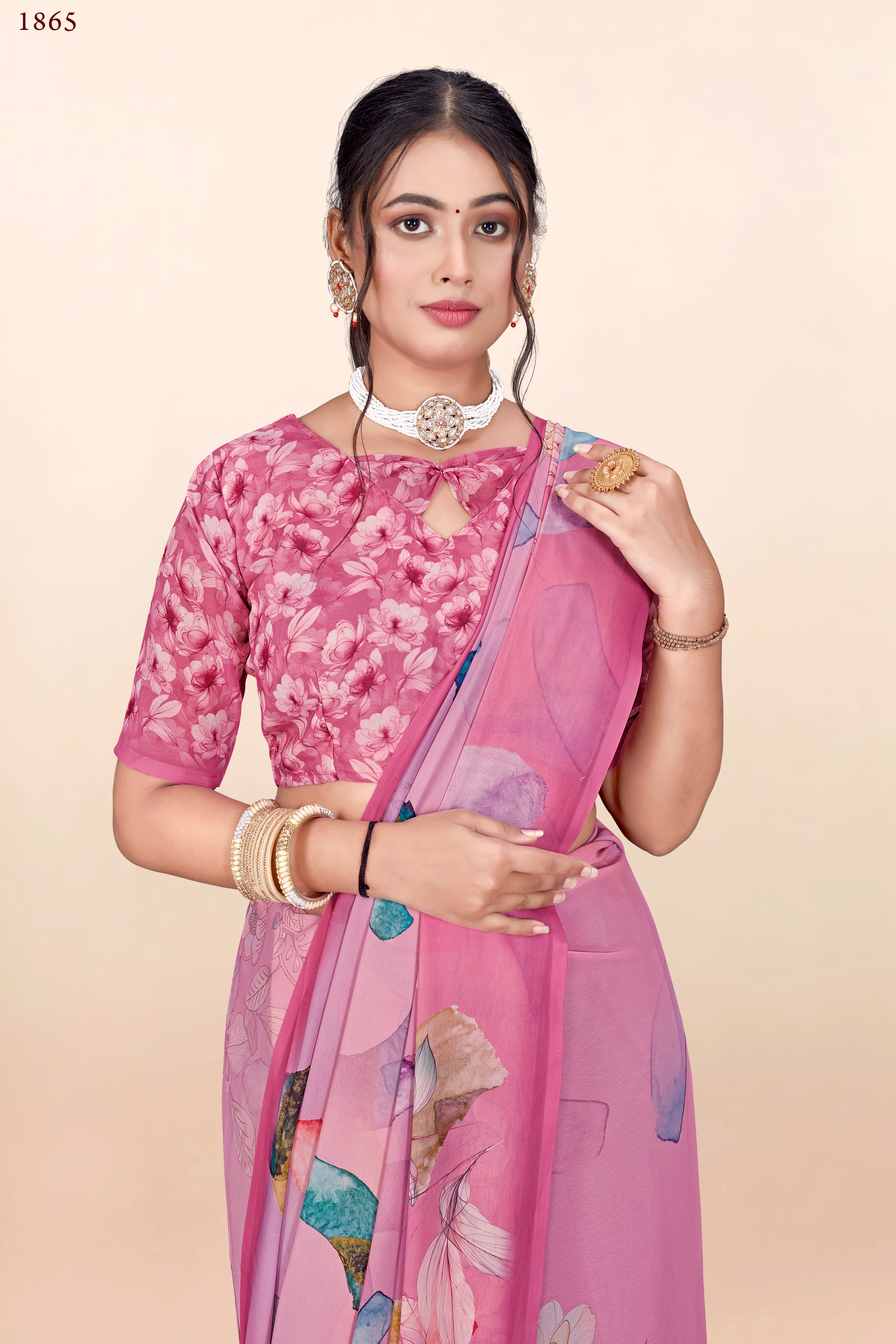 Shaded Pink Weightless Milli Saree