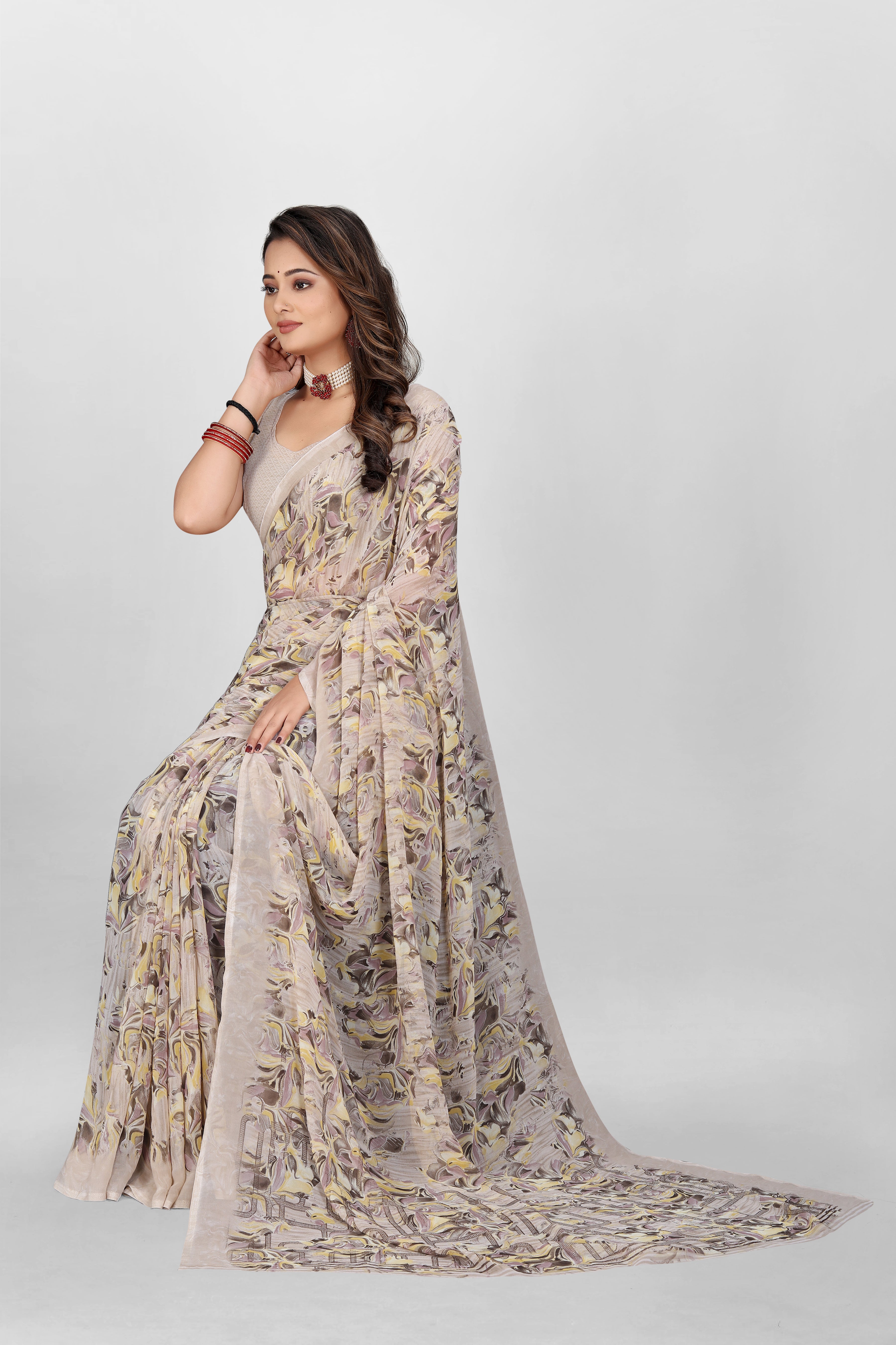Chikoo Srishti Georgette Saree