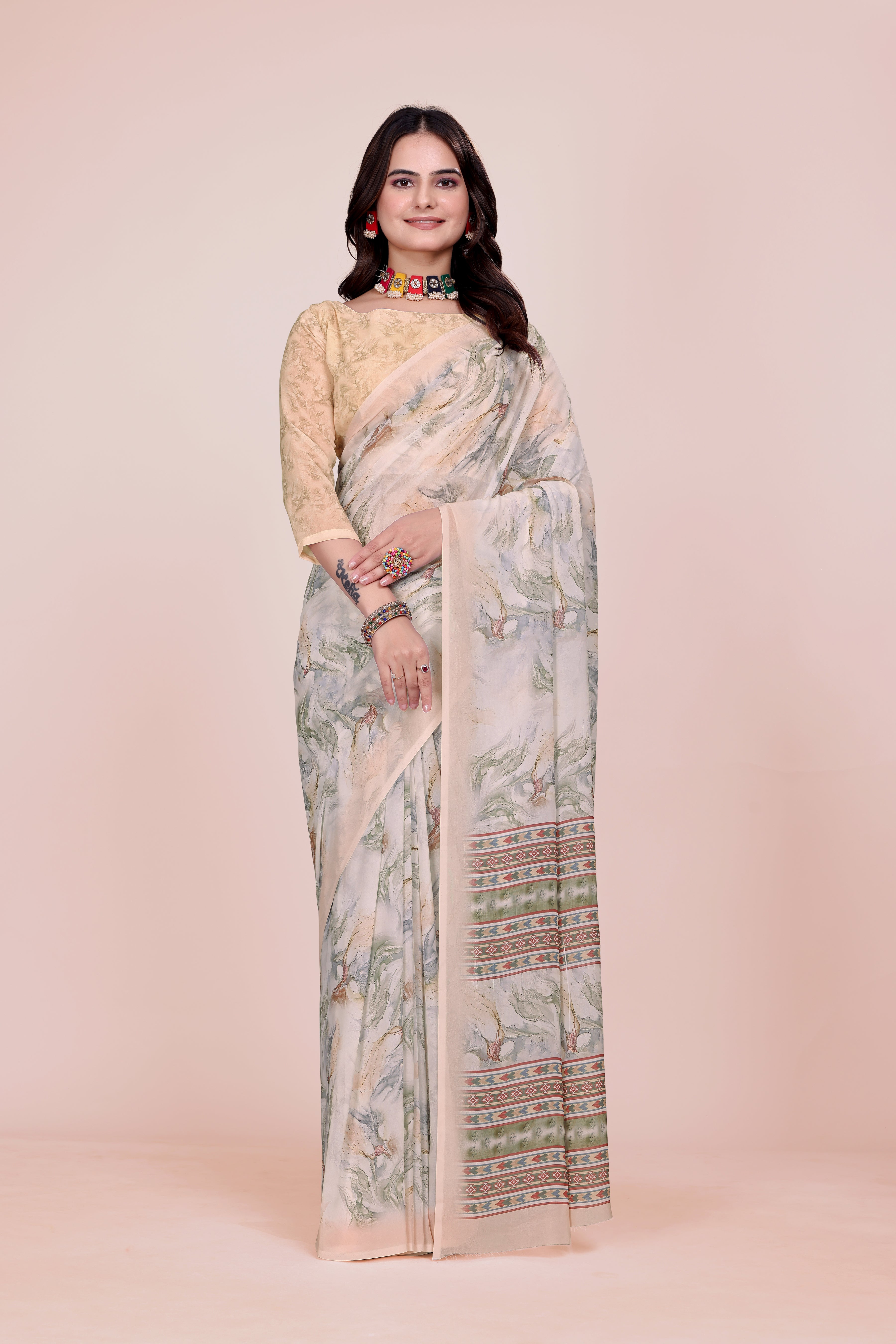 Light Beige Weightless Milli Saree