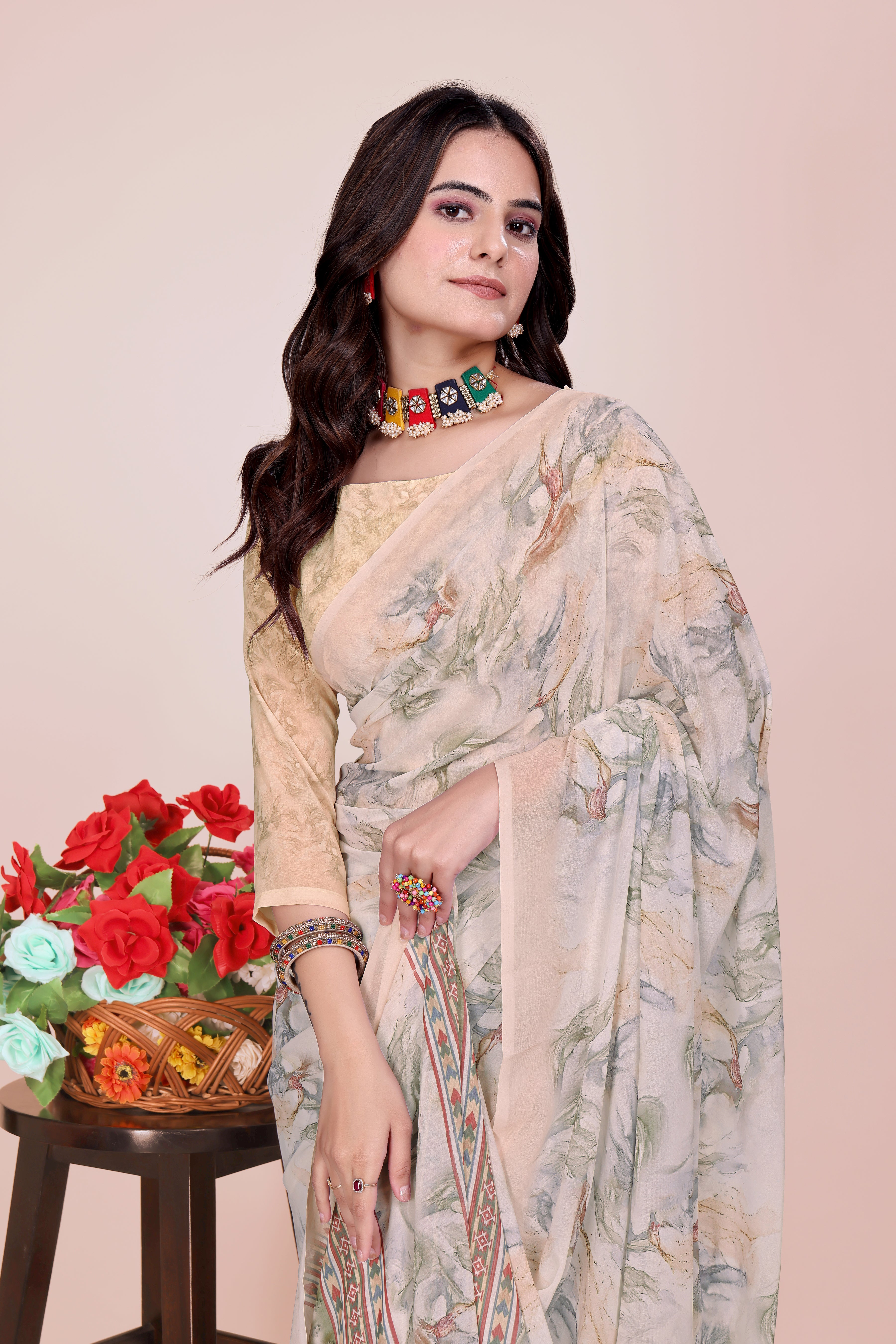 Light Beige Weightless Milli Saree