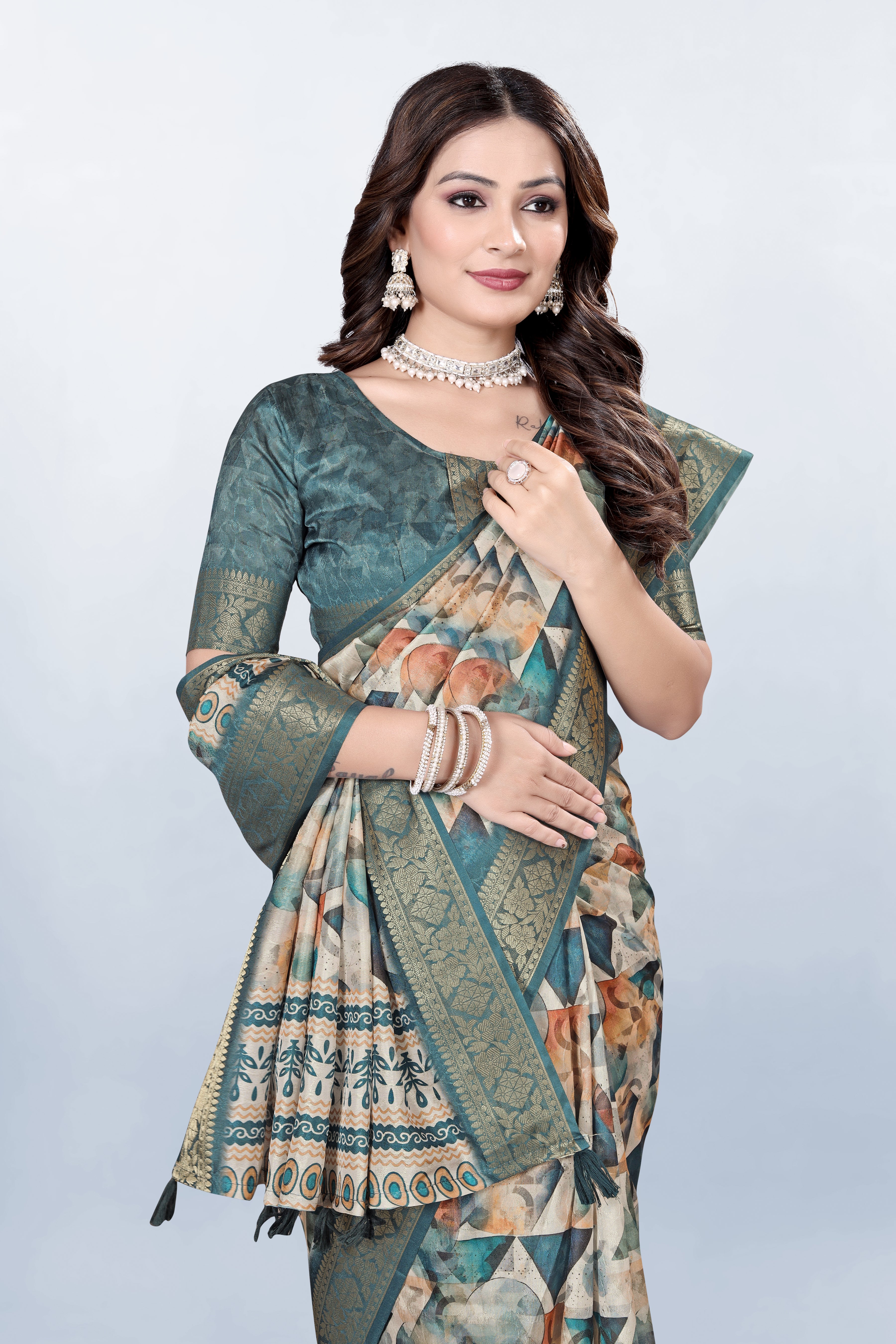 Krishna Pastel Green Self Jacquard Silk Saree