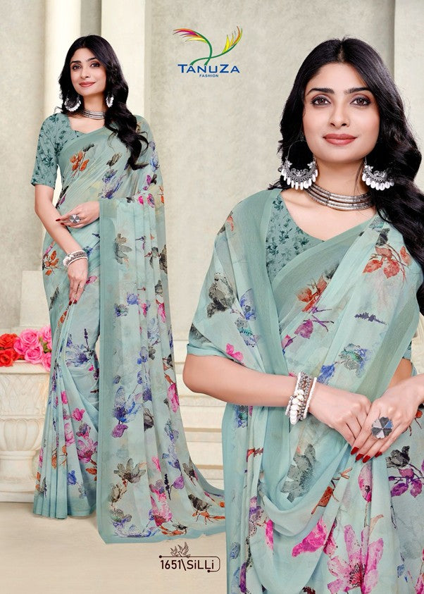 Light Blue Silli Saree