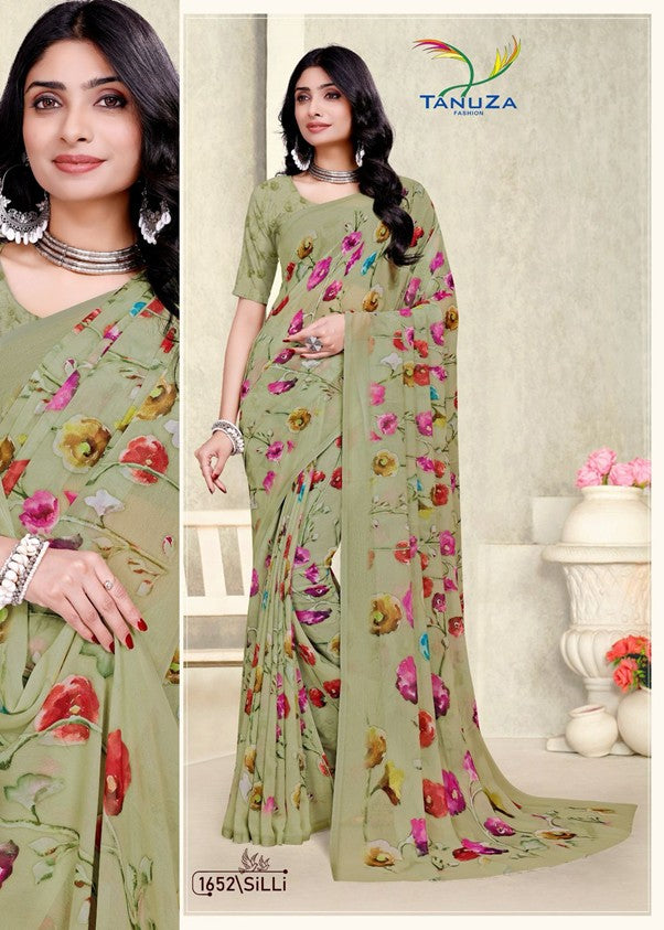 Olive Green Silli Saree