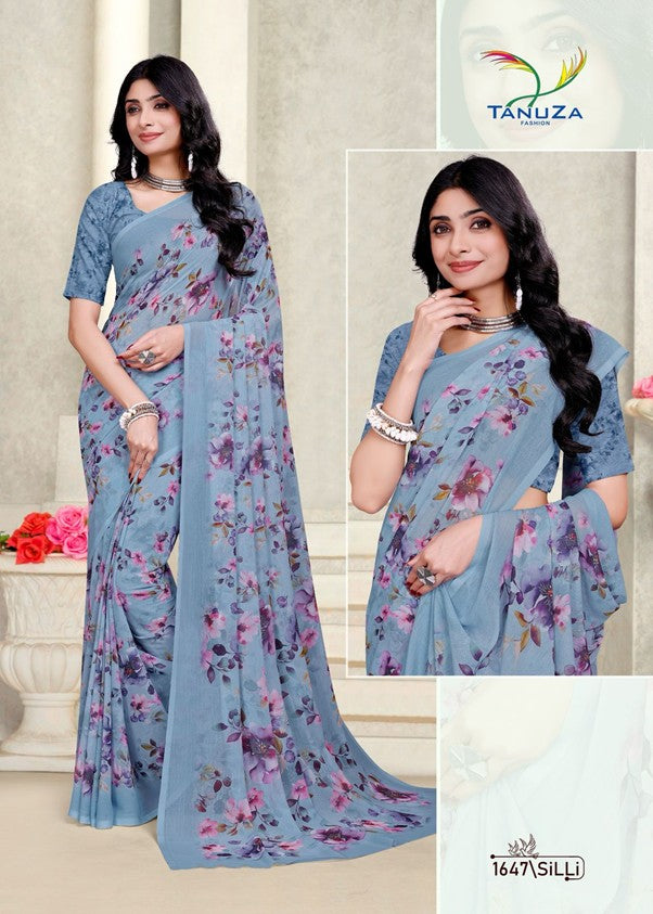 Light Blue Silli Saree