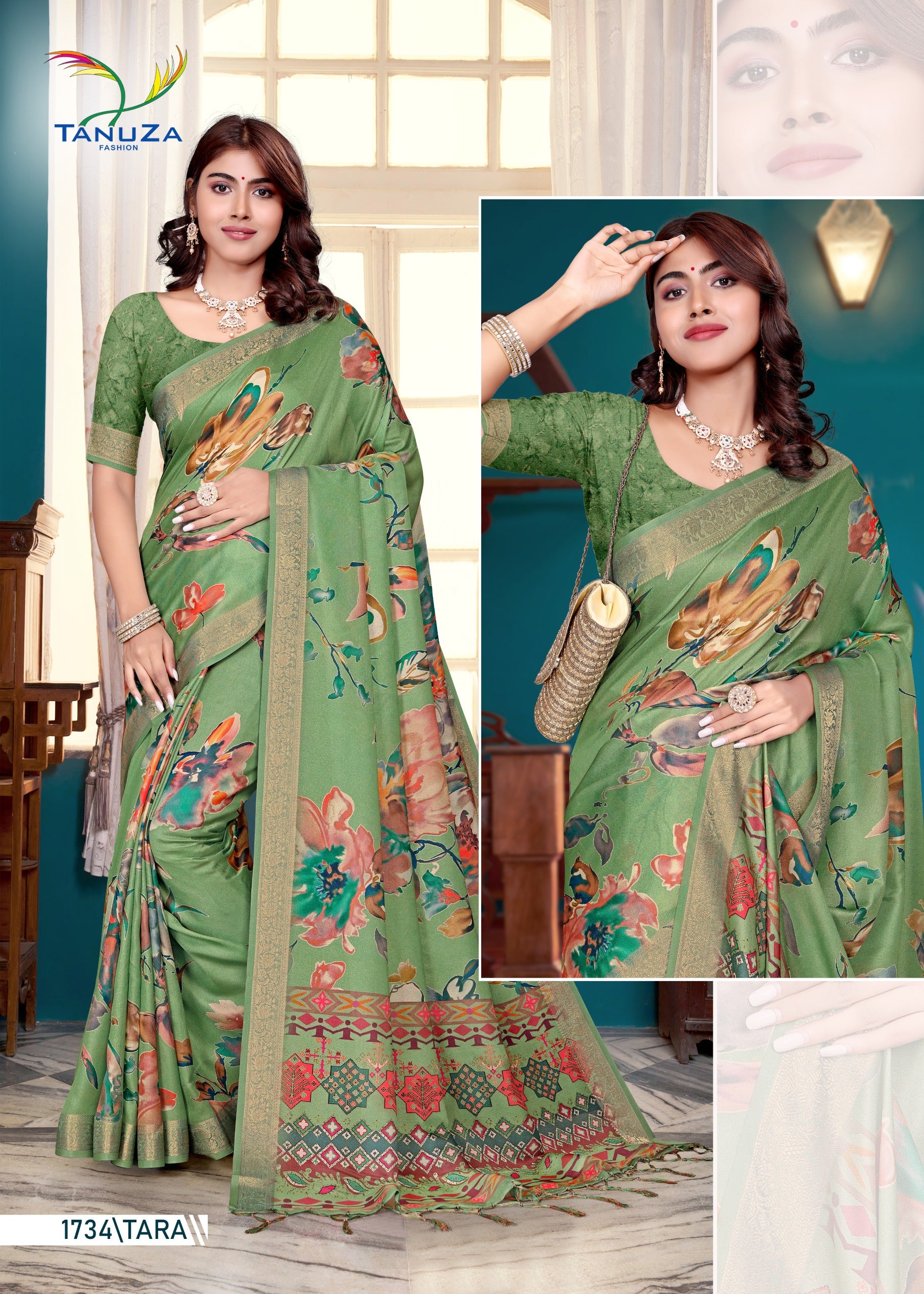 Celadon Marshmallow Fabric Saree