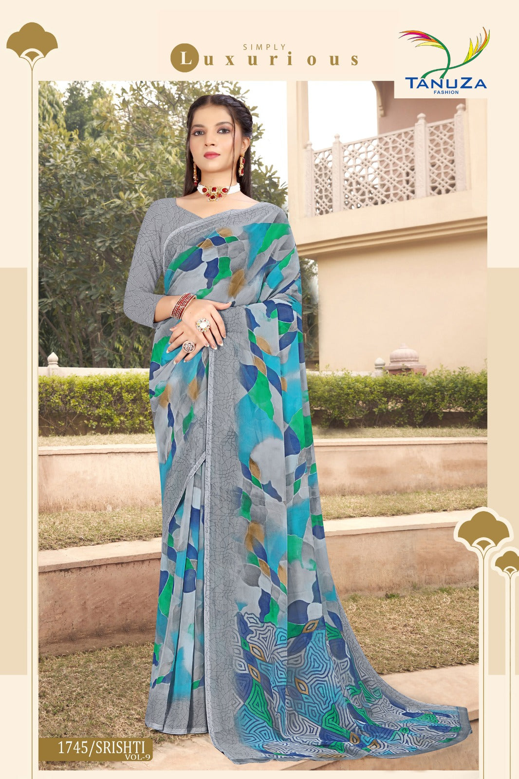 Livid Blue Srishti Georgette Saree