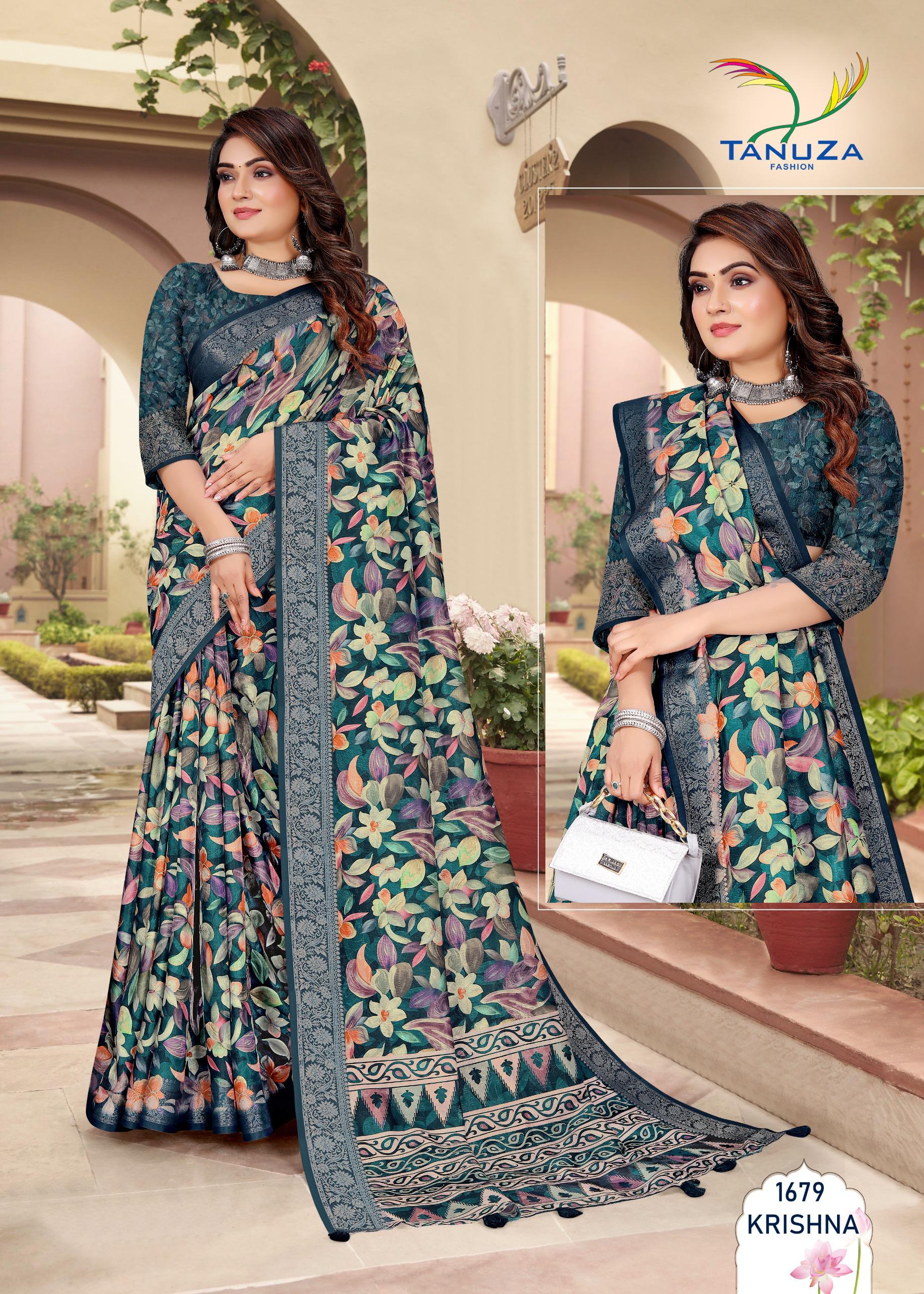 Foxtons Green Dolla Jacquard Silk Saree