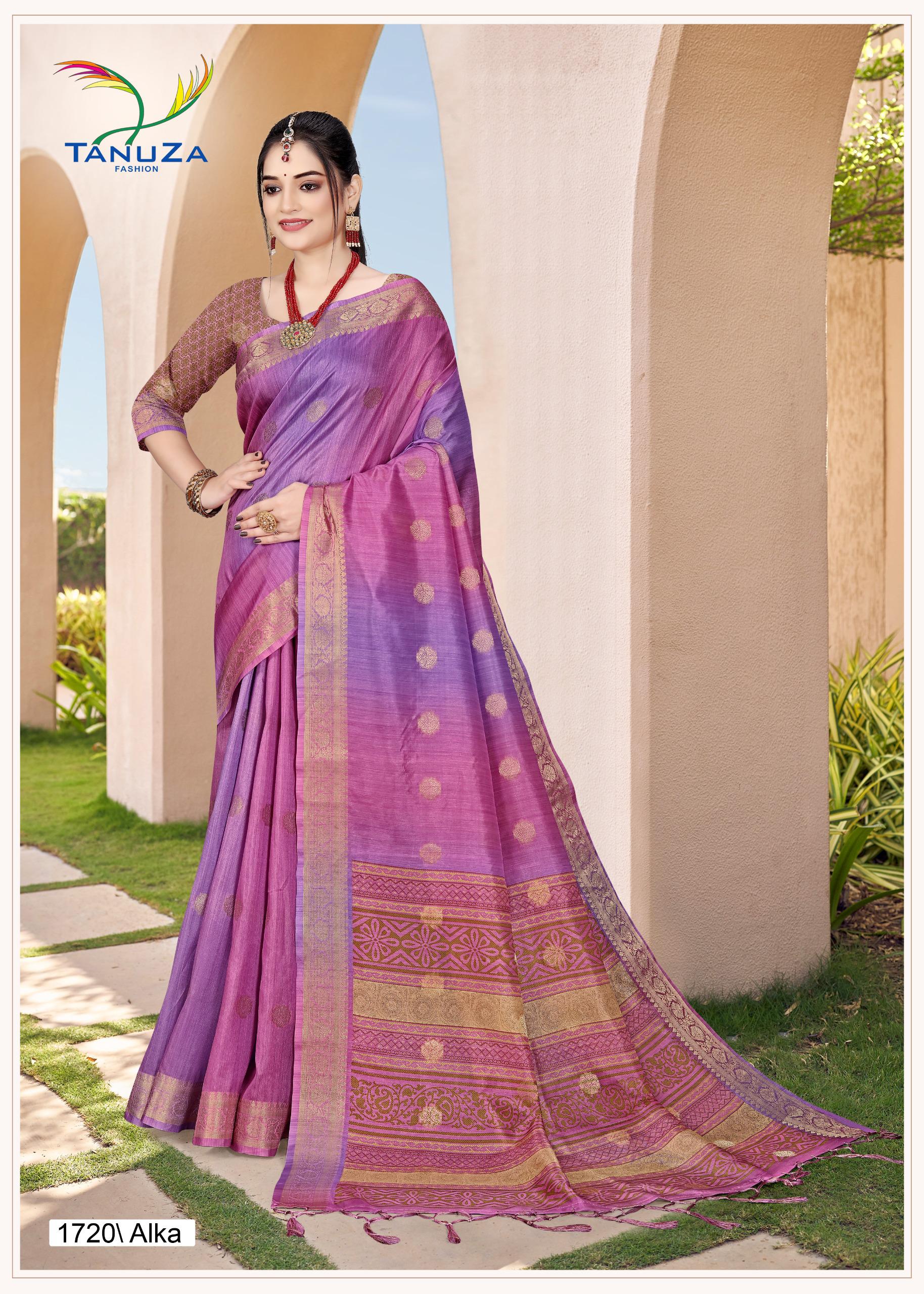 Alka Silk Butti Rosy Saree