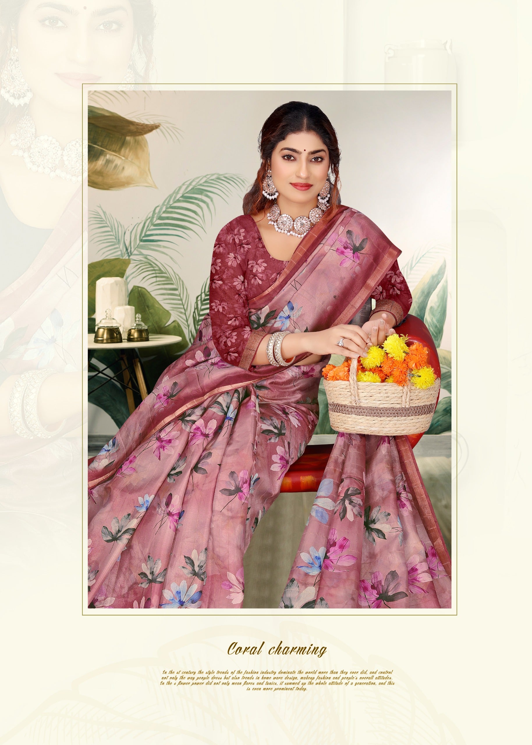 Pinkish Red Handloom Silk Saree