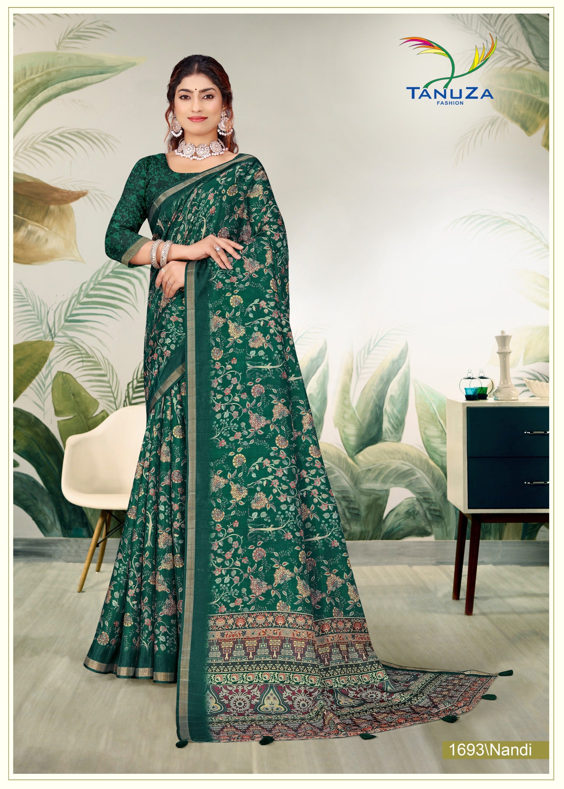 Dark Green Handloom Silk Saree