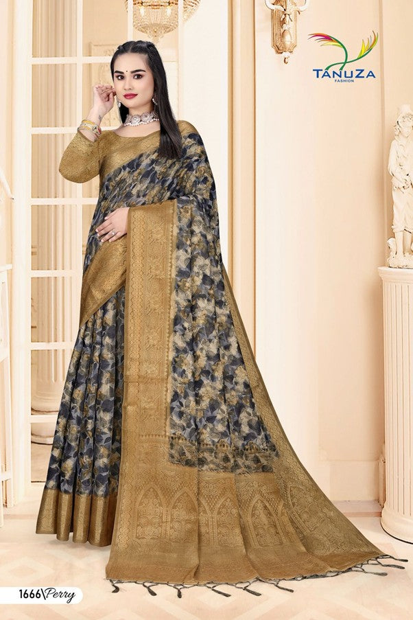 Navy Blue Perry Saree